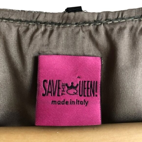 Save the Queen Dress XL Gray and Black Sleeveless Satin - Picture 12 of 16